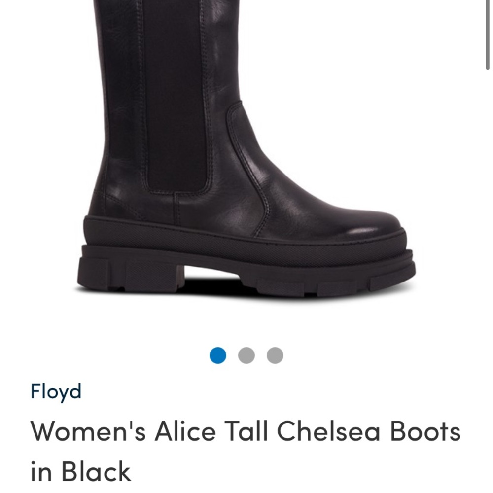 Little Burgundy Alice Black Leather Tall Lug Boot